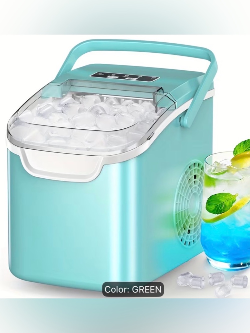 Amazon Portable Ice Maker Machine in Aqua Green